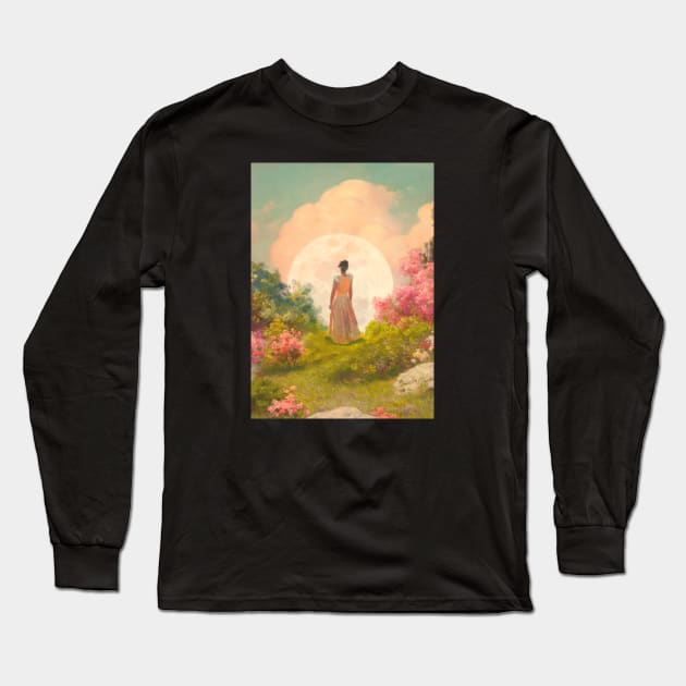 Soft Moon Long Sleeve T-Shirt by linearcollages